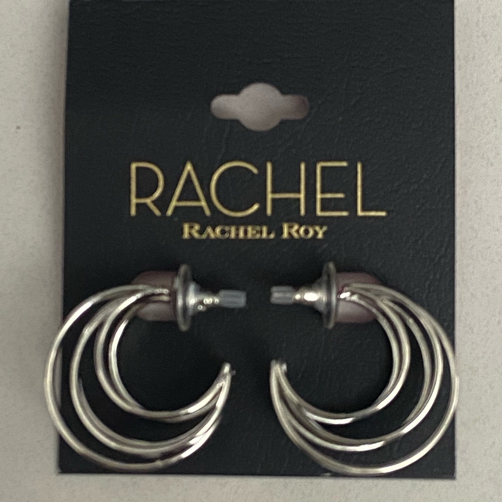 New Rachel Roy Silver Hoops